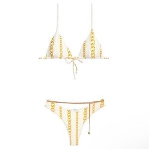 WeWoreWhat NWT Gold Chain Print Bikini Set
Size XS